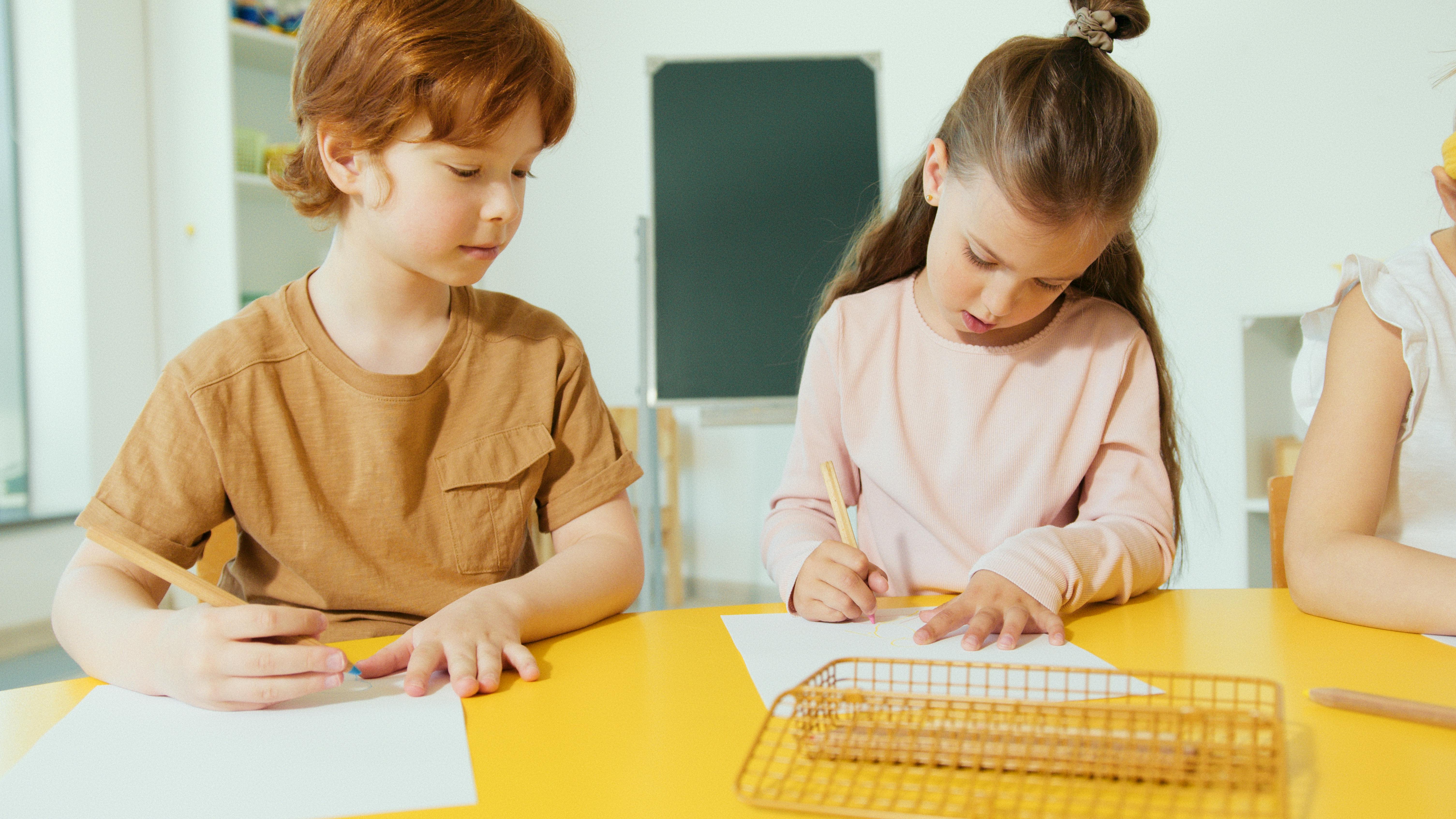 Grades 1-3 students writing